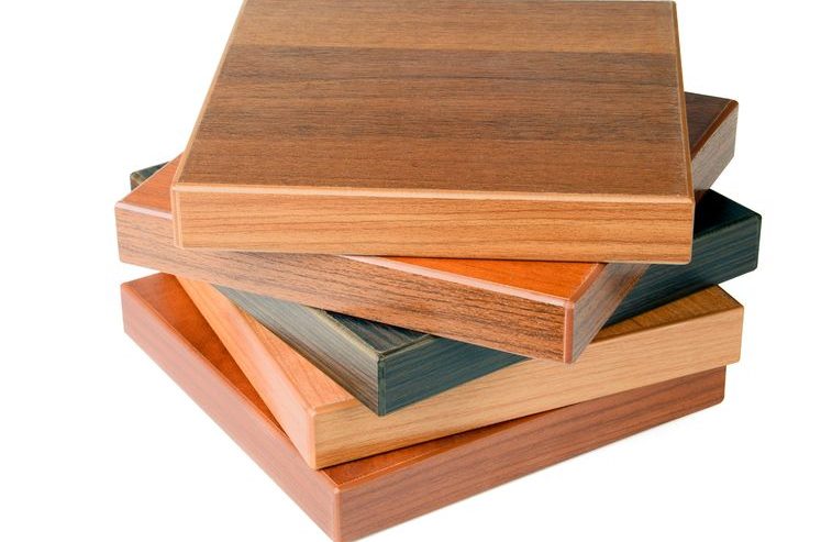 Stack of wood floor samples