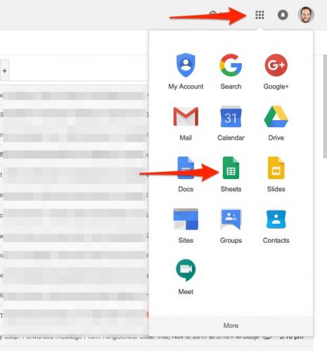 1. Google Sheets from Gmail