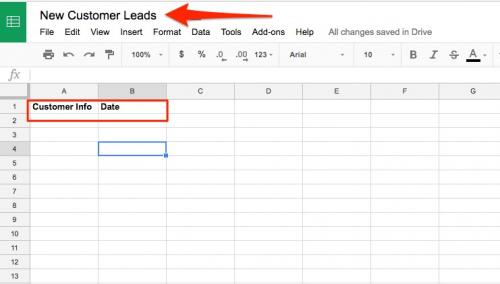 3. Build lead capture spreadsheet